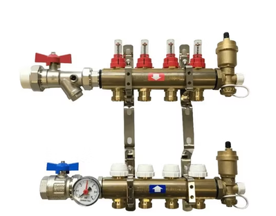 Automatic/Manual Control Brass Floor Heating Valve Manifold